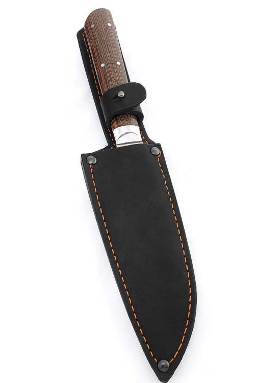 Кухонный нож Сантоку средний кованая сталь 95х18 рукоять венге цельнометаллический 