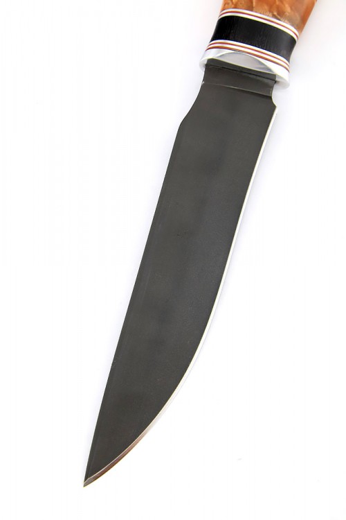 Нож Хищник сталь булат рукоять черный граб карельская берёза  Нож Хищник сталь булат рукоять черный граб карельская берёза