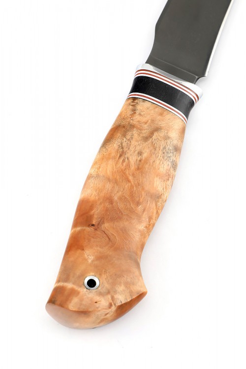 Нож Хищник сталь булат рукоять черный граб карельская берёза  Нож Хищник сталь булат рукоять черный граб карельская берёза