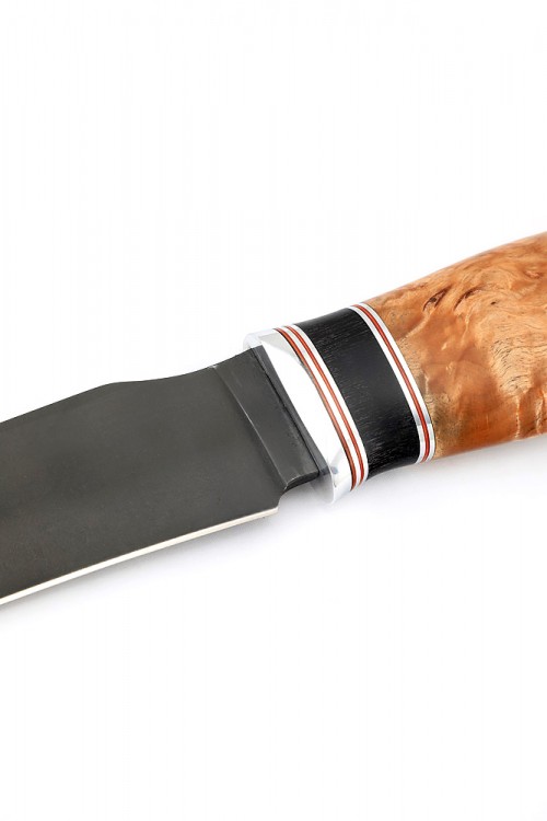 Нож Хищник сталь булат рукоять черный граб карельская берёза  Нож Хищник сталь булат рукоять черный граб карельская берёза