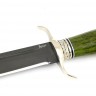 Нож Классика сталь булат рукоять мельхиор, карельская береза зеленая 