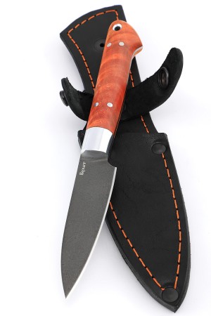 Нож Шеф-повар овощной малый сталь булат рукоять карельская береза цельнометаллический