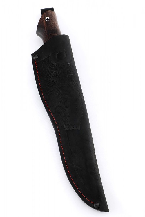 Нож Клык сталь булат рукоять черный граб карельская береза коричневая  Нож Клык сталь булат рукоять черный граб карельская береза коричневая