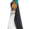 Нож Разделочный сталь Elmax фигурные долы рукоять комбинированная: кап клена, акрил зеленый 