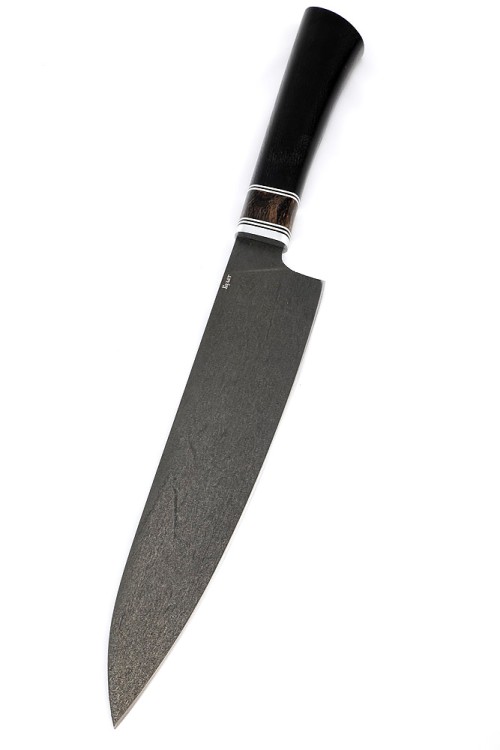 Подставка из черного граба+карельская береза с набором из 4 ножей (булат, черный граб+карельская береза) 