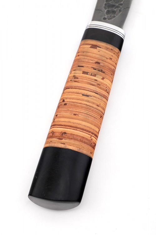 Нож Северный №1 сталь дамаск кованый дол рукоять береста  