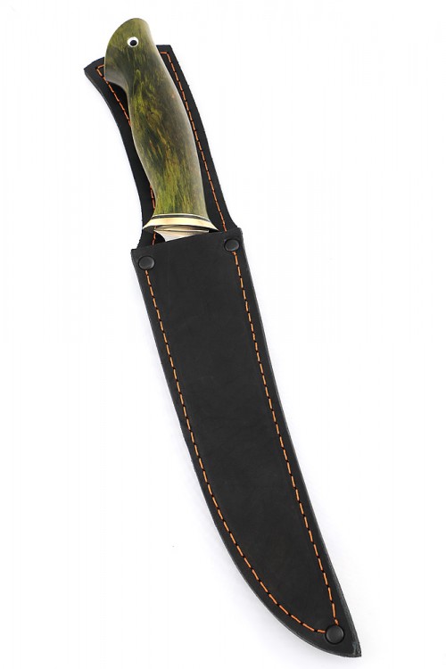 Нож Филейный средний сталь N690 рукоять карельская береза зеленая 
