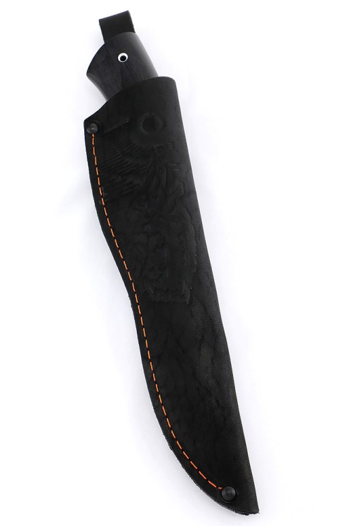 Нож Щучий сталь кованая 95х18 рукоять черный граб 