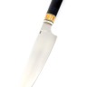 Подставка из черного граба+G10 с набором из 5 ножей и тяпки (Elmax, зуб мамонта+G10) 