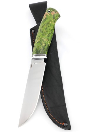 Нож Берсерк сталь N690 рукоять кап клена зеленый