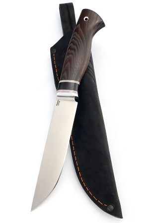 Нож Перун сталь кованая Х12МФ рукоять вставка черный граб, ясень термоциклированный