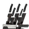 Подставка из черного граба с набором из 5 ножей и тяпки (N690, G10) 