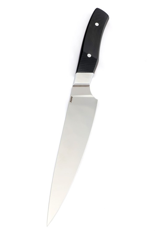 Подставка из черного граба с набором из 5 ножей и тяпки (N690, G10) 