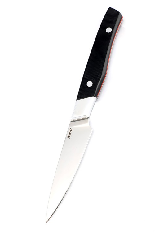 Подставка из черного граба с набором из 5 ножей и тяпки (N690, G10) 