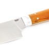 Кухонный нож Сантоку средний кованая сталь 95х18 рукоять карельская береза янтарная цельнометаллический 