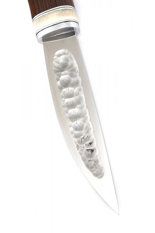 Нож Северный №1 сталь Х12МФ кованый дол рукоять термоциклированный ясень вставка кость 