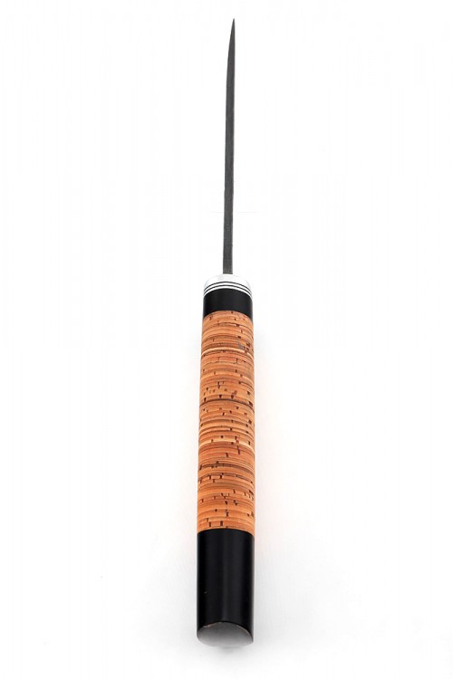 Нож Северный №2 дамаск кованый дол рукоять береста  