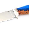 Нож Беркут сталь N690 рукоять мельхиор, карельская береза + акрил синий 