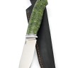Нож Грибник сталь N690 рукоять кап клена зеленый 
