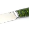 Нож Грибник сталь N690 рукоять кап клена зеленый 