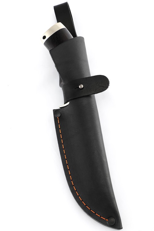 Нож Шкурник сталь кованая 95Х18 рукоять мельхиор черный граб 