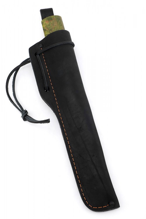 Нож Северный №2 сталь Х12МФ кованый дол рукоять зеленая карельская береза вставка кость 