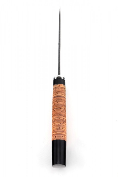 Нож Северный №3 дамаск кованый дол рукоять береста   