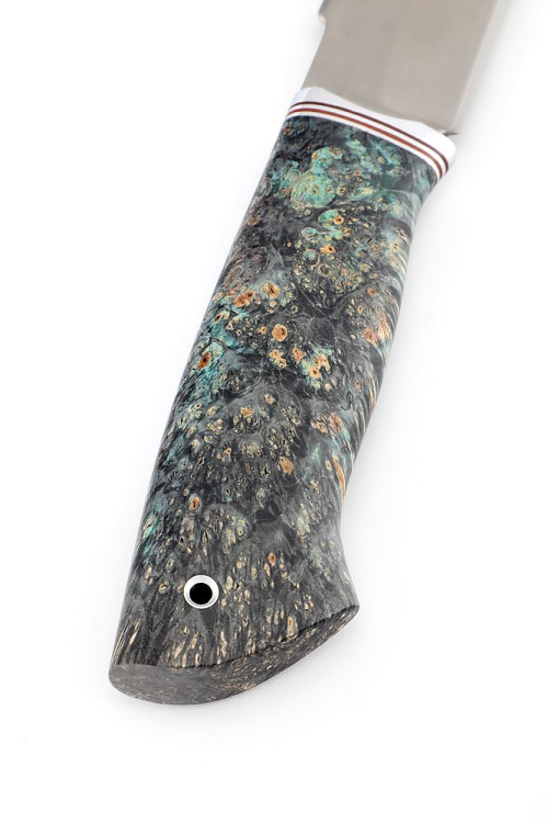 Нож Бурлак сталь К340 рукоять кап клена черный 