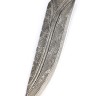 Нож Хищник 9ХС ламинированная дамаск с никелем, фигурные долы, рукоять шишка в акриле сиреневая 