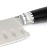 Кухонный нож Сантоку средний (широкий) кованая сталь 95х18 рукоять вставка акрил белый, черный граб 