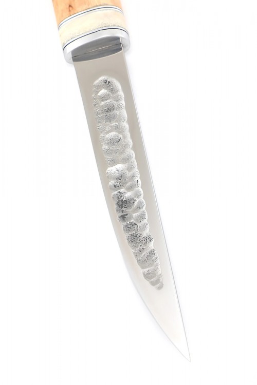 Нож Северный №3 сталь Х12МФ кованый дол рукоять карельская береза вставка кость 