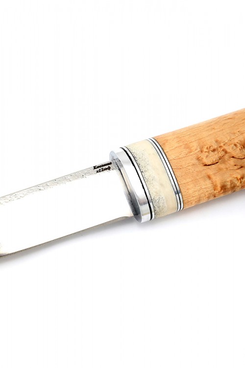 Нож Северный №3 сталь Х12МФ кованый дол рукоять карельская береза вставка кость 