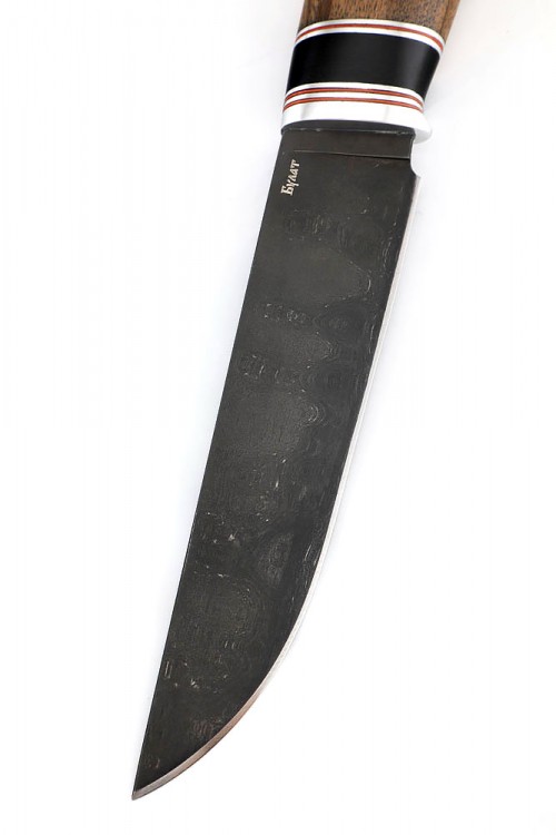 Нож Разделочный сталь булат рукоять вставка черный граб Сапеле 