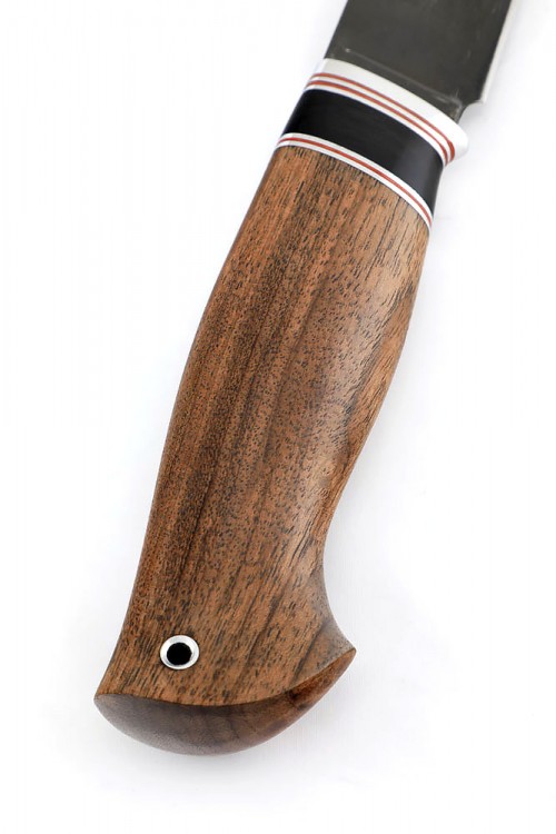 Нож Разделочный сталь булат рукоять вставка черный граб Сапеле 