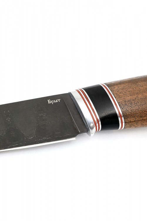 Нож Разделочный сталь булат рукоять вставка черный граб Сапеле 