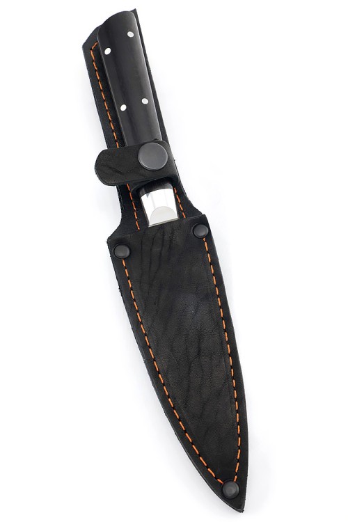 Нож Шеф-повар овощной кованая сталь 95х18 рукоять черный граб цельнометаллический 