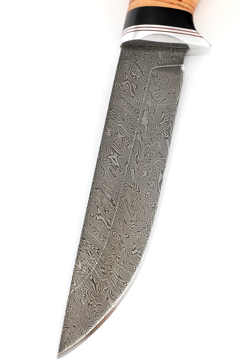 Нож Хантер сталь дамаск рукоять береста 