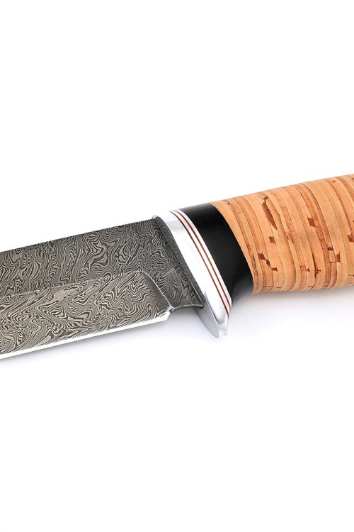 Нож Хантер сталь дамаск рукоять береста 