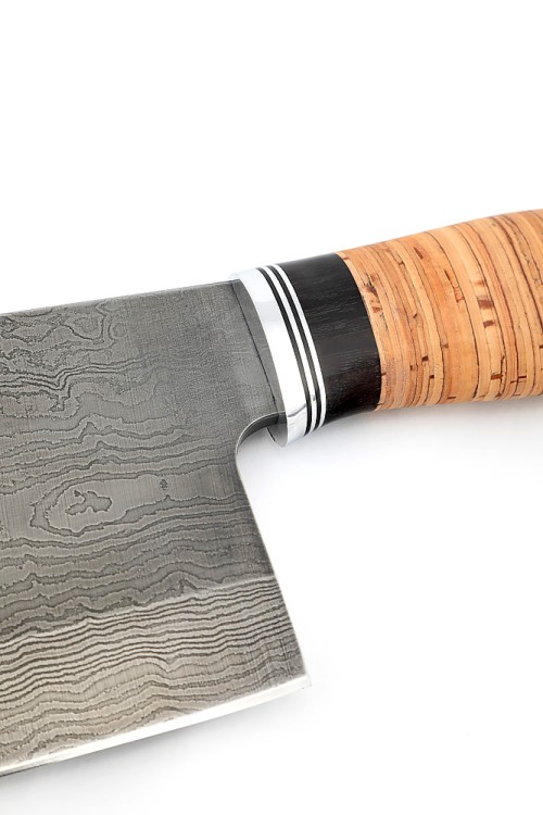 Кухонный Топорик сталь дамаск рукоять береста 