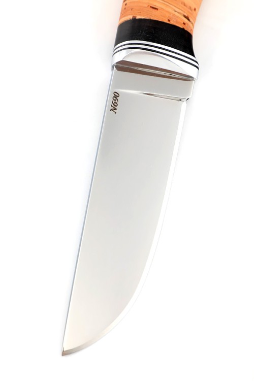 Нож Заяц сталь N690 рукоять береста 