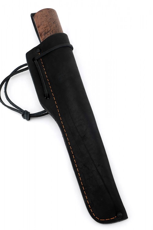 Нож Северный №4 сталь Х12МФ кованый дол рукоять коричневая карельская береза вставка кость 