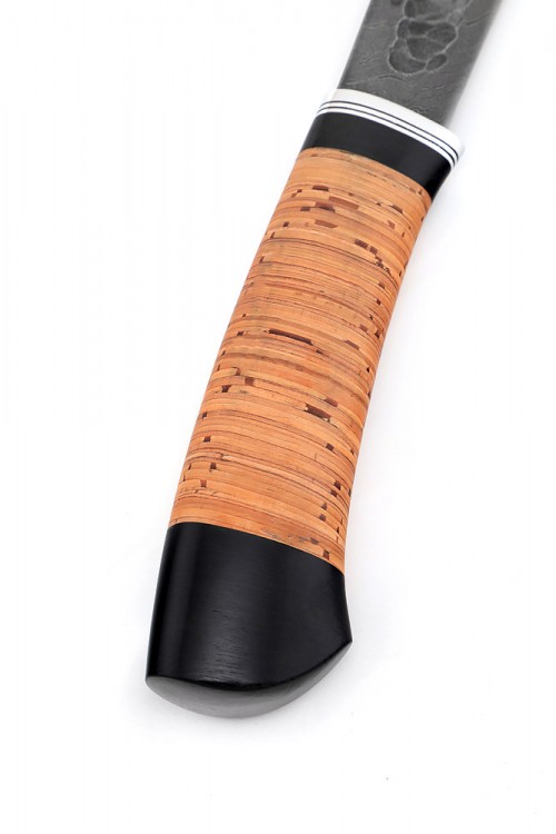 Нож Северный №5 дамаск кованый дол рукоять береста   