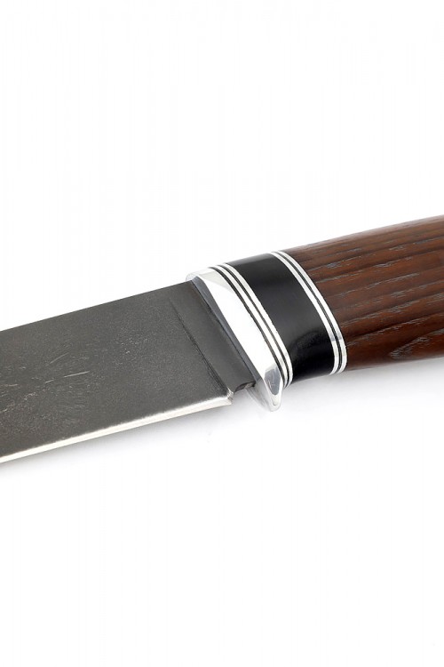 Нож Путник сталь булат рукоять вставка черный граб термоциклированный ясень 