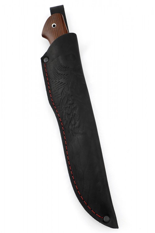 Нож Путник сталь булат рукоять вставка черный граб термоциклированный ясень 
