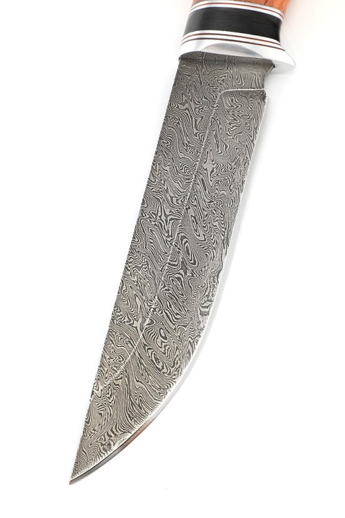 Нож Хантер сталь дамаск рукоять вставка черный граб бубинга 