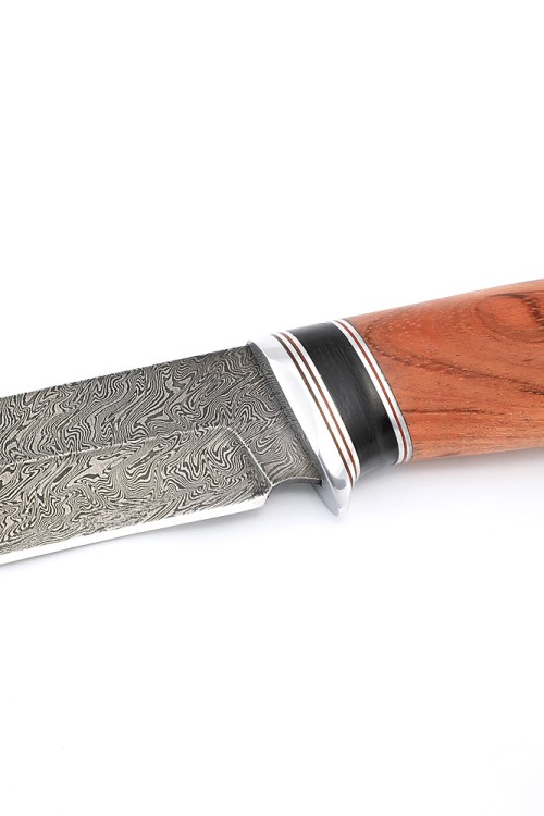 Нож Хантер сталь дамаск рукоять вставка черный граб бубинга 