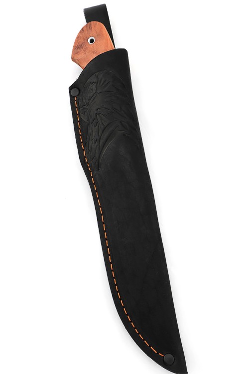 Нож Хантер сталь дамаск рукоять вставка черный граб бубинга 