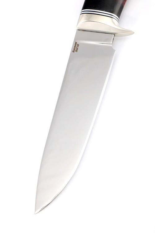 Нож Беркут сталь кованая 95Х18 рукоять мельхиор, карельская береза коричневая 