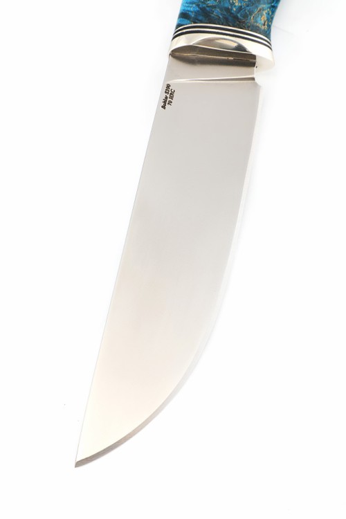 Нож Берсерк S390 рукоять низельбер, кап клена синий 