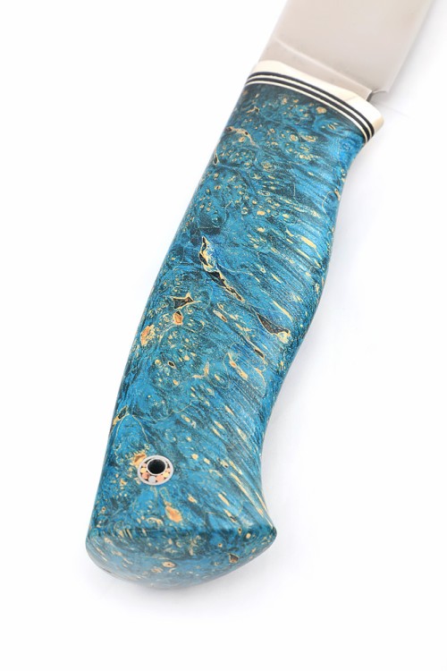 Нож Берсерк S390 рукоять низельбер, кап клена синий 